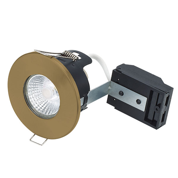 Fire Rated MV/LV Antique Brass Downlight 